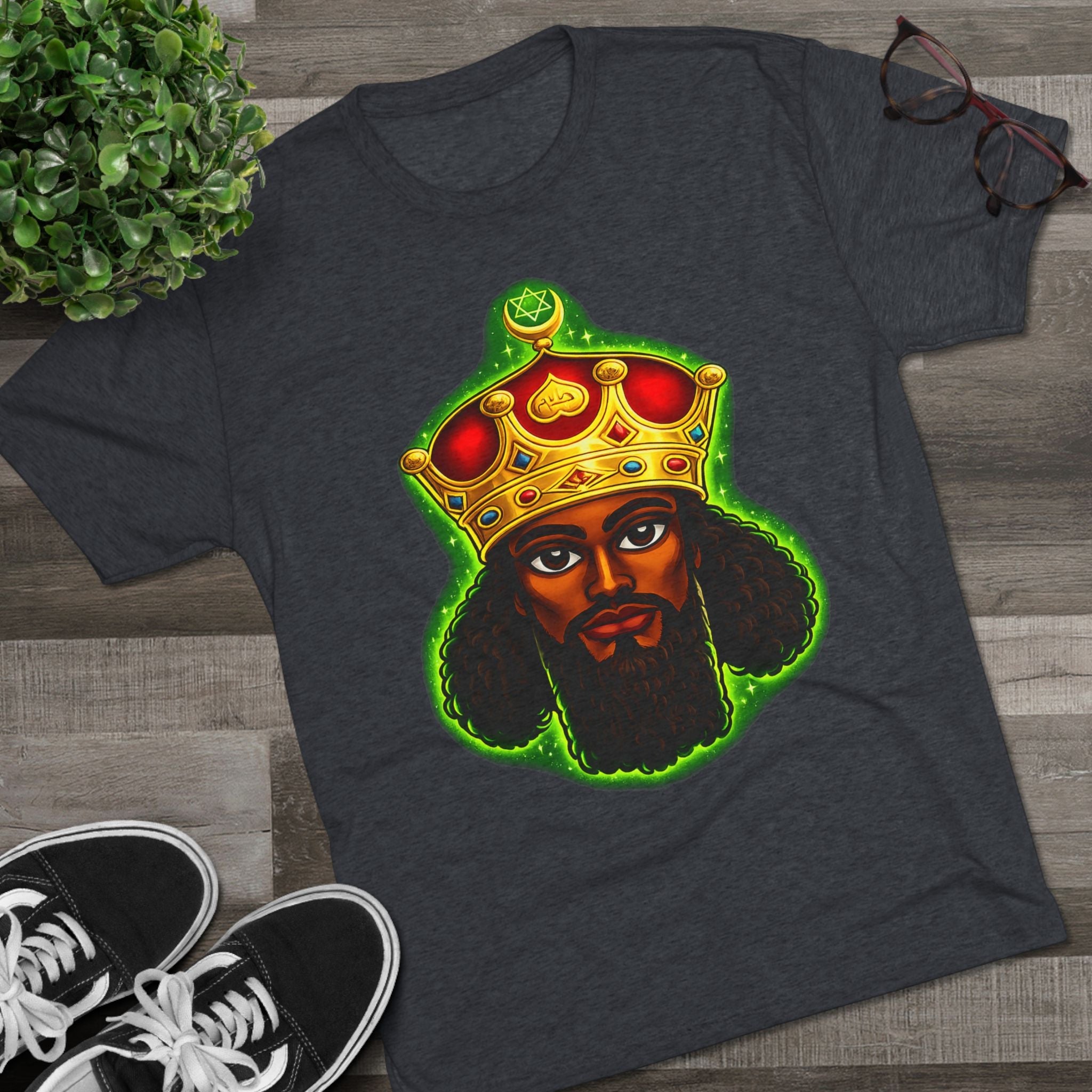 Crowned King Tee — Unisex Tri-Blend Royalty Shirt