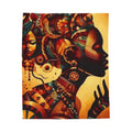 Cultural Essence Velveteen Plush Blanket - Cozy Afrocentric Throw for Home Decor Printify