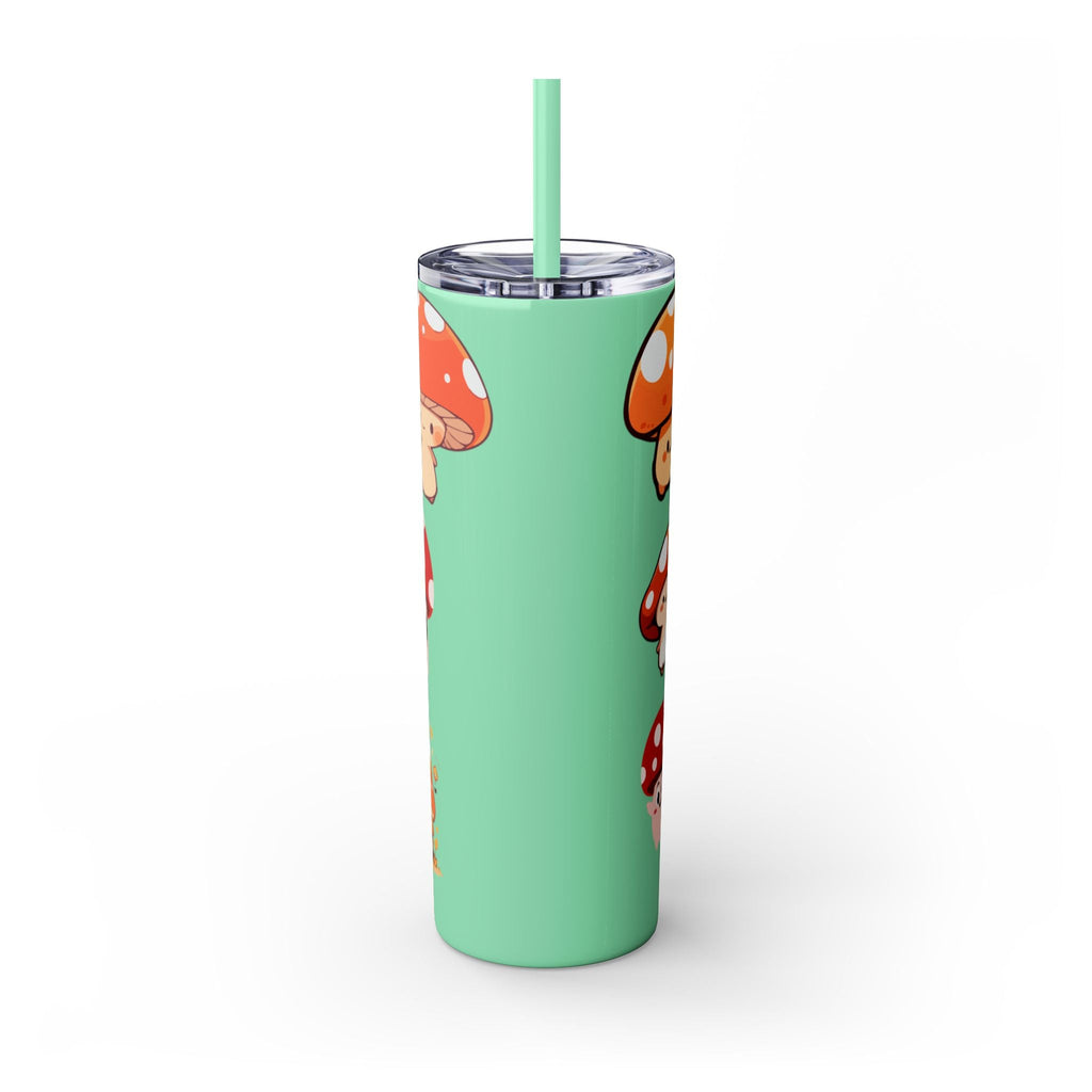 Cute Mushroom Skinny Tumbler with Straw, 20oz - Perfect for Kids and Adults, Eco-Friendly Drinkware, Summer Parties, Game Nights, Gifts for