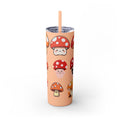 Cute Mushroom Skinny Tumbler with Straw, 20oz - Perfect for Kids and Adults, Eco-Friendly Drinkware, Summer Parties, Game Nights, Gifts for