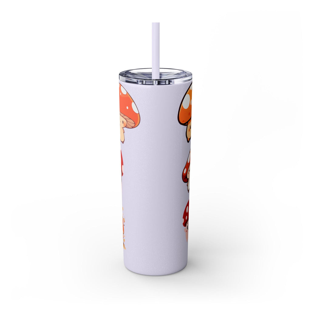 Cute Mushroom Skinny Tumbler with Straw, 20oz - Perfect for Kids and Adults, Eco-Friendly Drinkware, Summer Parties, Game Nights, Gifts for