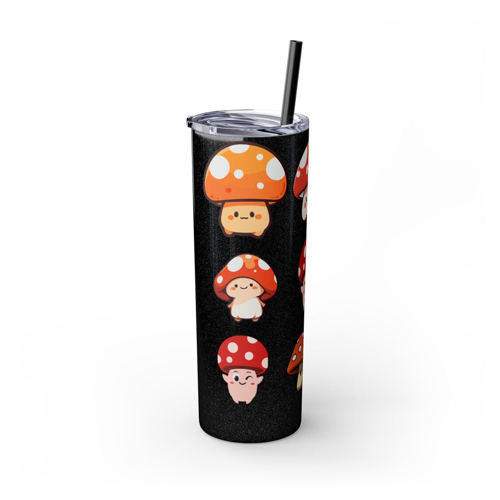 Cute Mushroom Skinny Tumbler with Straw, 20oz - Perfect for Kids and Adults, Eco-Friendly Drinkware, Summer Parties, Game Nights, Gifts for