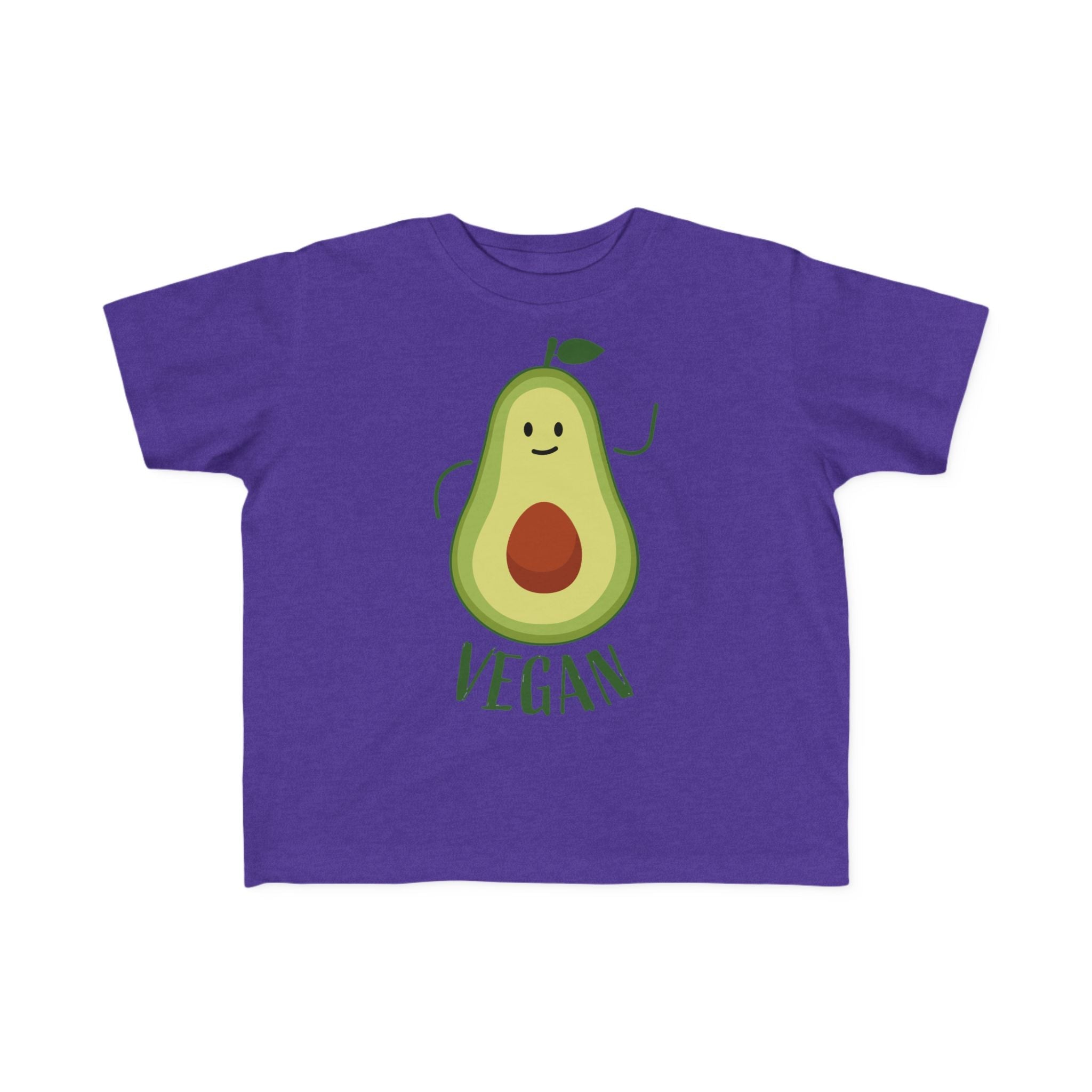 Cute Vegan Toddler Tee, Playful Avocado Shirt, Kid's Eco-Friendly T-Shirt, Gift for Vegan Families, Fun Everyday Wear Printify
