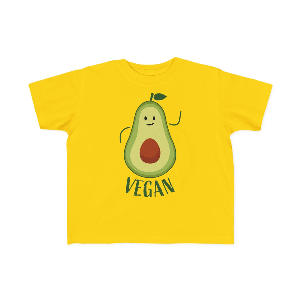 Cute Vegan Toddler Tee, Playful Avocado Shirt, Kid's Eco-Friendly T-Shirt, Gift for Vegan Families, Fun Everyday Wear Printify