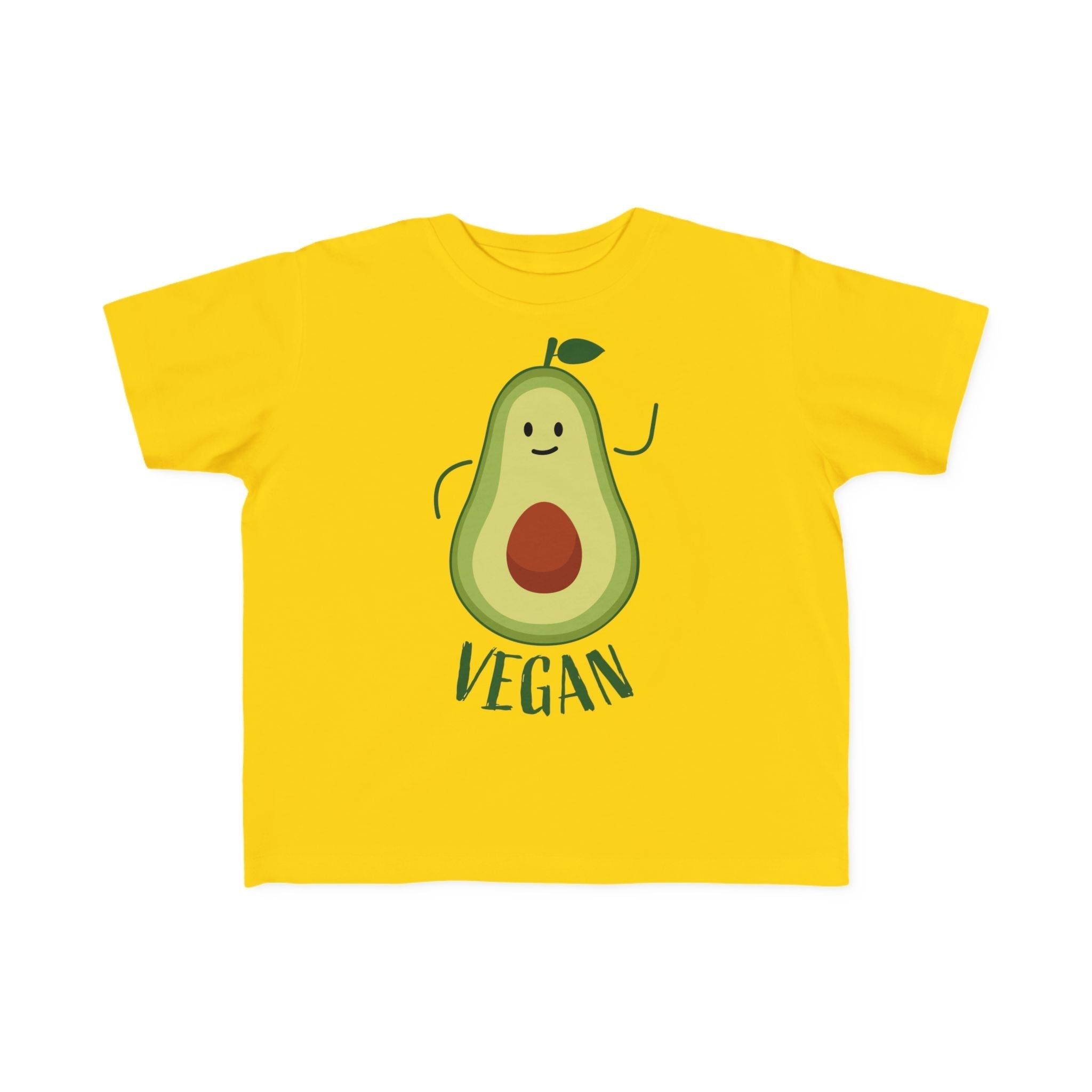 Cute Vegan Toddler Tee, Playful Avocado Shirt, Kid's Eco-Friendly T-Shirt, Gift for Vegan Families, Fun Everyday Wear Printify