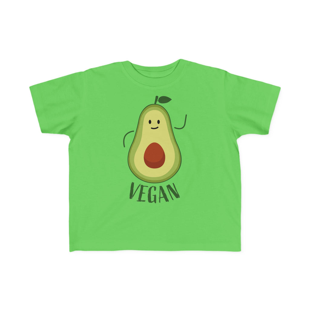 Cute Vegan Toddler Tee, Playful Avocado Shirt, Kid's Eco-Friendly T-Shirt, Gift for Vegan Families, Fun Everyday Wear Printify