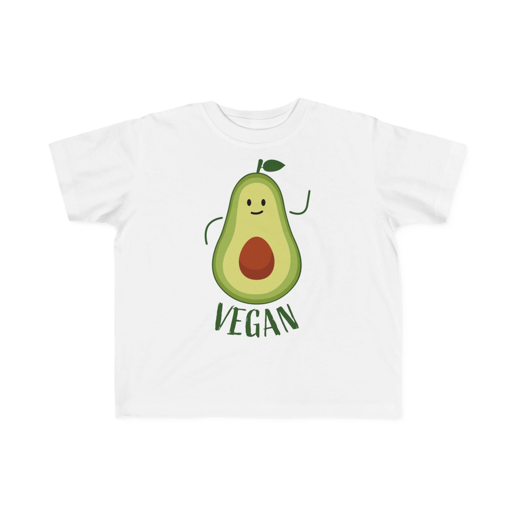 Cute Vegan Toddler Tee, Playful Avocado Shirt, Kid's Eco-Friendly T-Shirt, Gift for Vegan Families, Fun Everyday Wear Printify