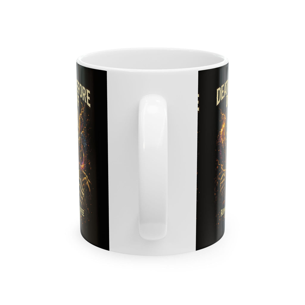 Death Before Decaf Skull Coffee Mug – Funny Gothic 11oz/15oz Ceramic Gift Printify
