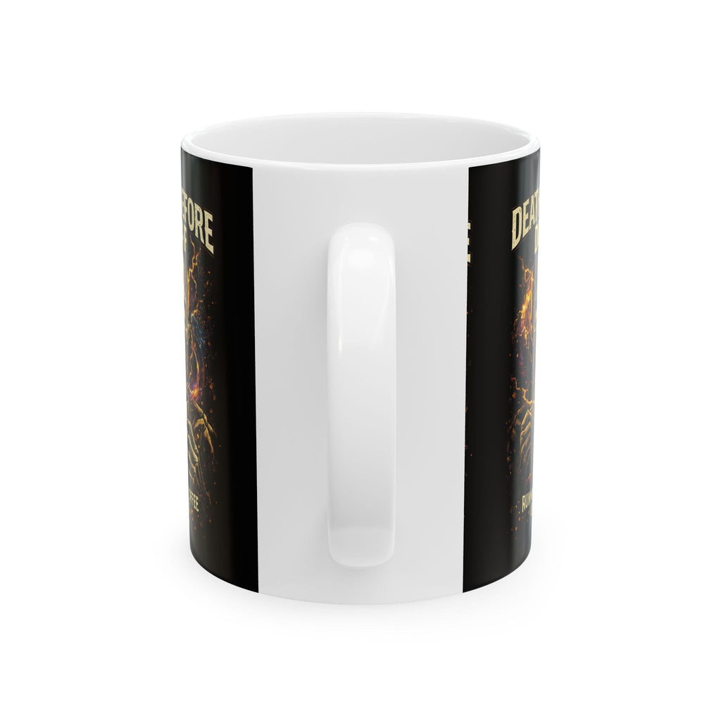Death Before Decaf Skull Coffee Mug – Funny Gothic 11oz/15oz Ceramic Gift Printify