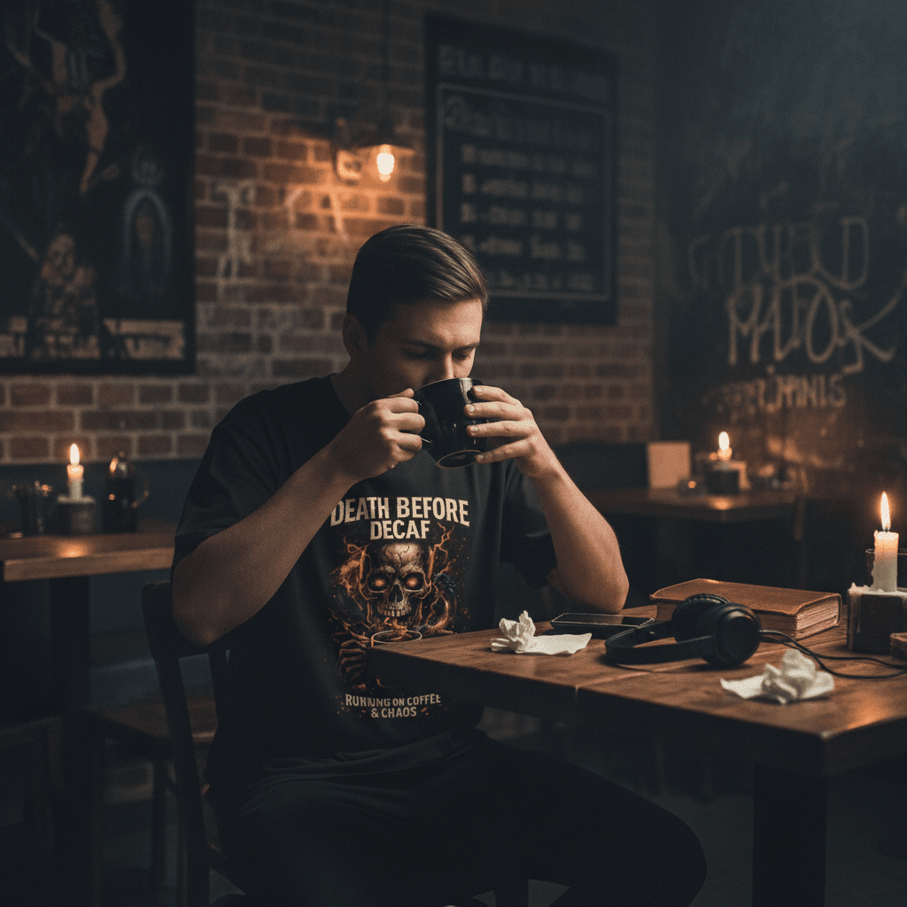 Death Before Decaf Dark Café