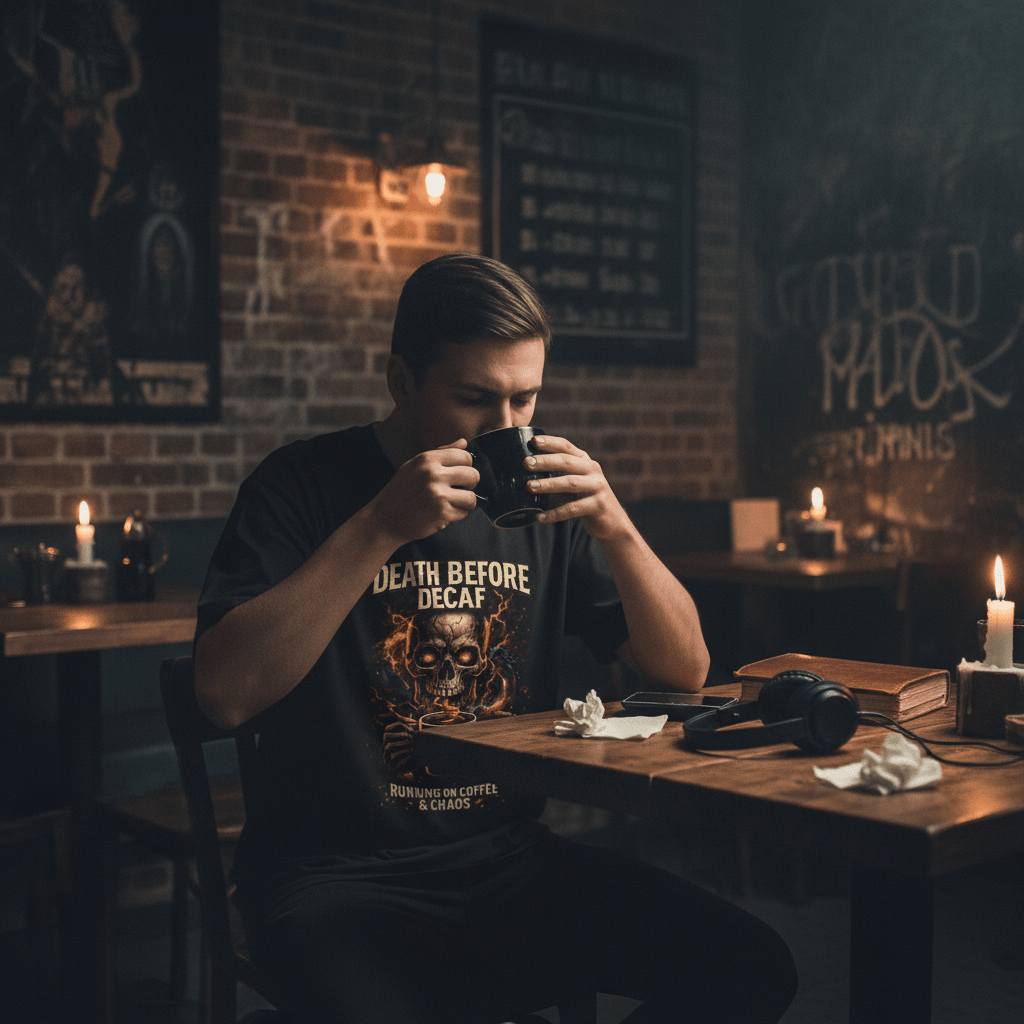 Death Before Decaf Dark Café