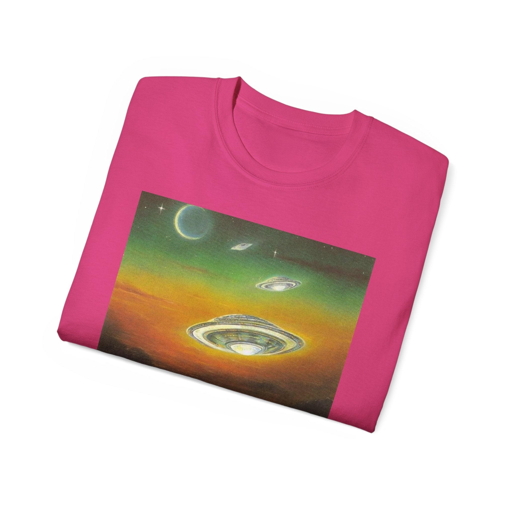 Dolphins UFOs Unisex Tee. Printify