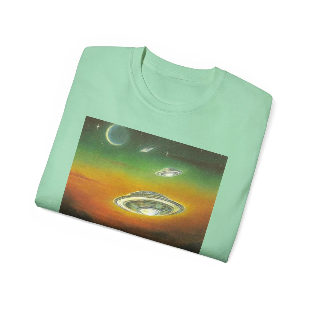Dolphins UFOs Unisex Tee. Printify