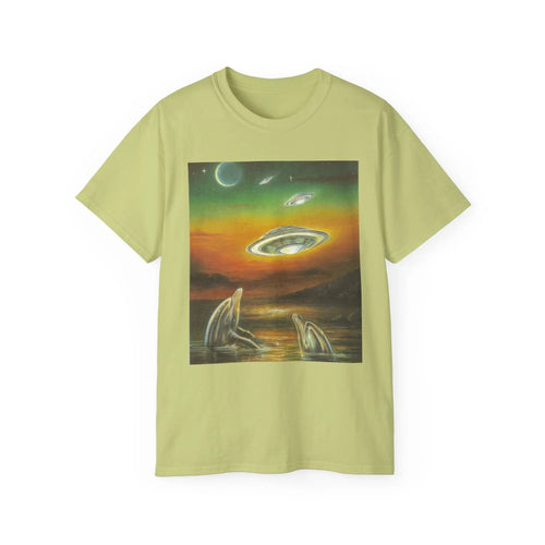 Dolphins UFOs Unisex Tee. Printify