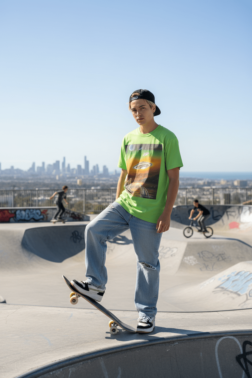 Skate park setting