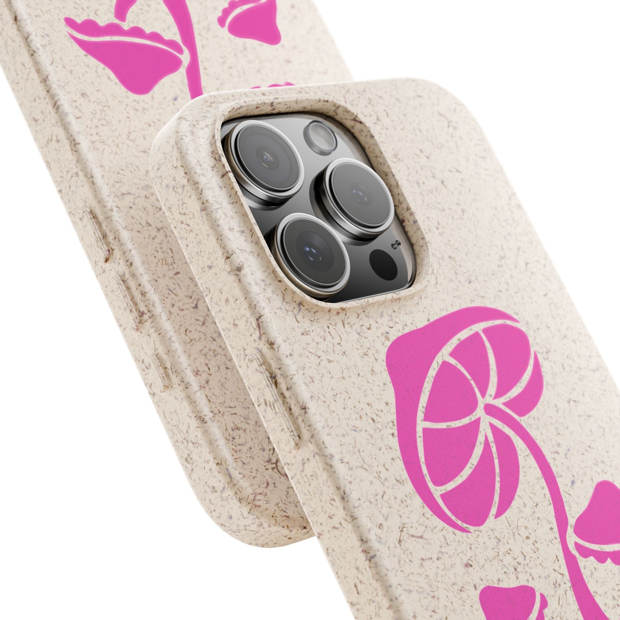 Eco-Friendly Phone Case with Pink Mushroom Design, Biodegradable Phone Cover, Sustainable Gift for Nature Lovers, Earth Day Gift, Cute Phone Printify