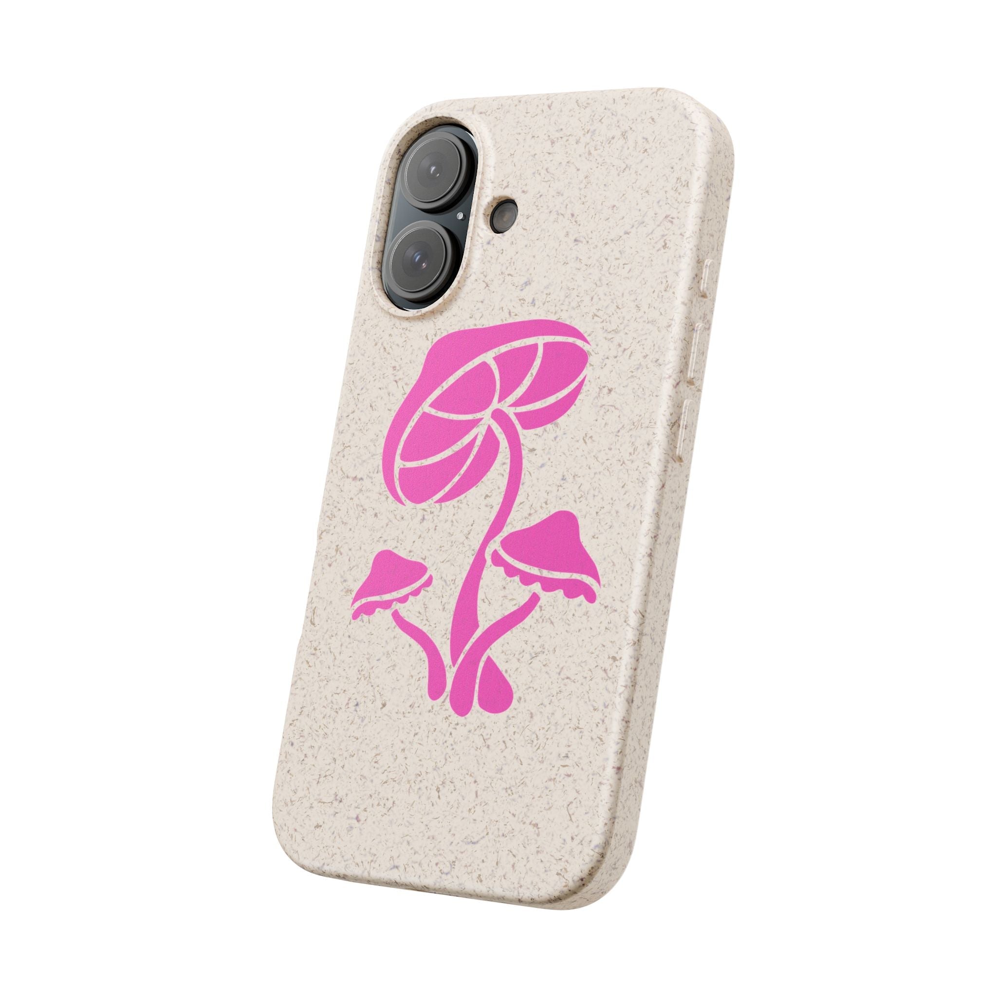 Eco-Friendly Phone Case with Pink Mushroom Design, Biodegradable Phone Cover, Sustainable Gift for Nature Lovers, Earth Day Gift, Cute Phone Printify