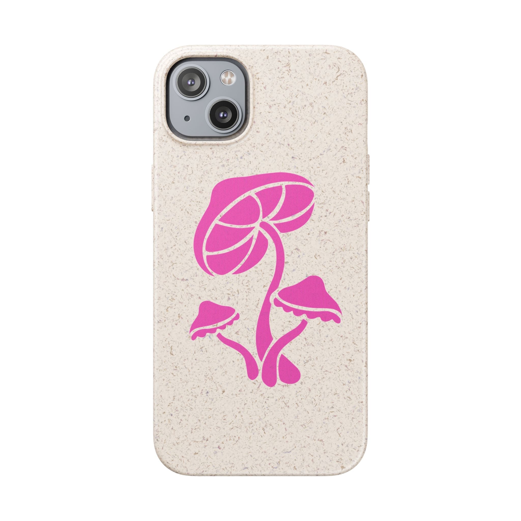 Eco-Friendly Phone Case with Pink Mushroom Design, Biodegradable Phone Cover, Sustainable Gift for Nature Lovers, Earth Day Gift, Cute Phone