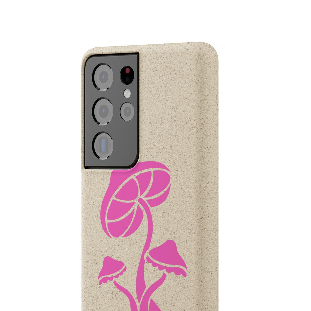 Eco-Friendly Phone Case with Pink Mushroom Design, Biodegradable Phone Cover, Sustainable Gift for Nature Lovers, Earth Day Gift, Cute Phone Printify