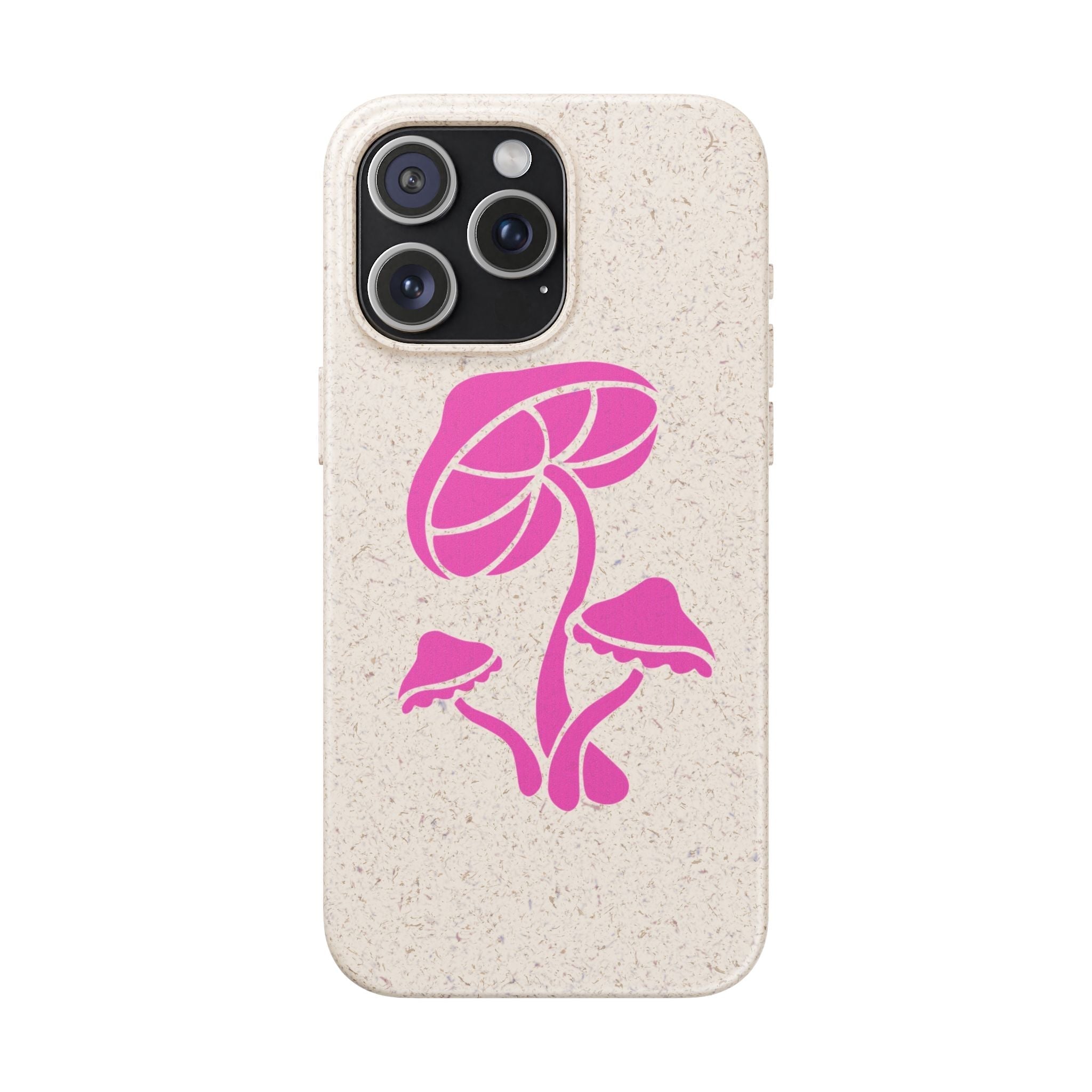 Eco-Friendly Phone Case with Pink Mushroom Design, Biodegradable Phone Cover, Sustainable Gift for Nature Lovers, Earth Day Gift, Cute Phone Printify