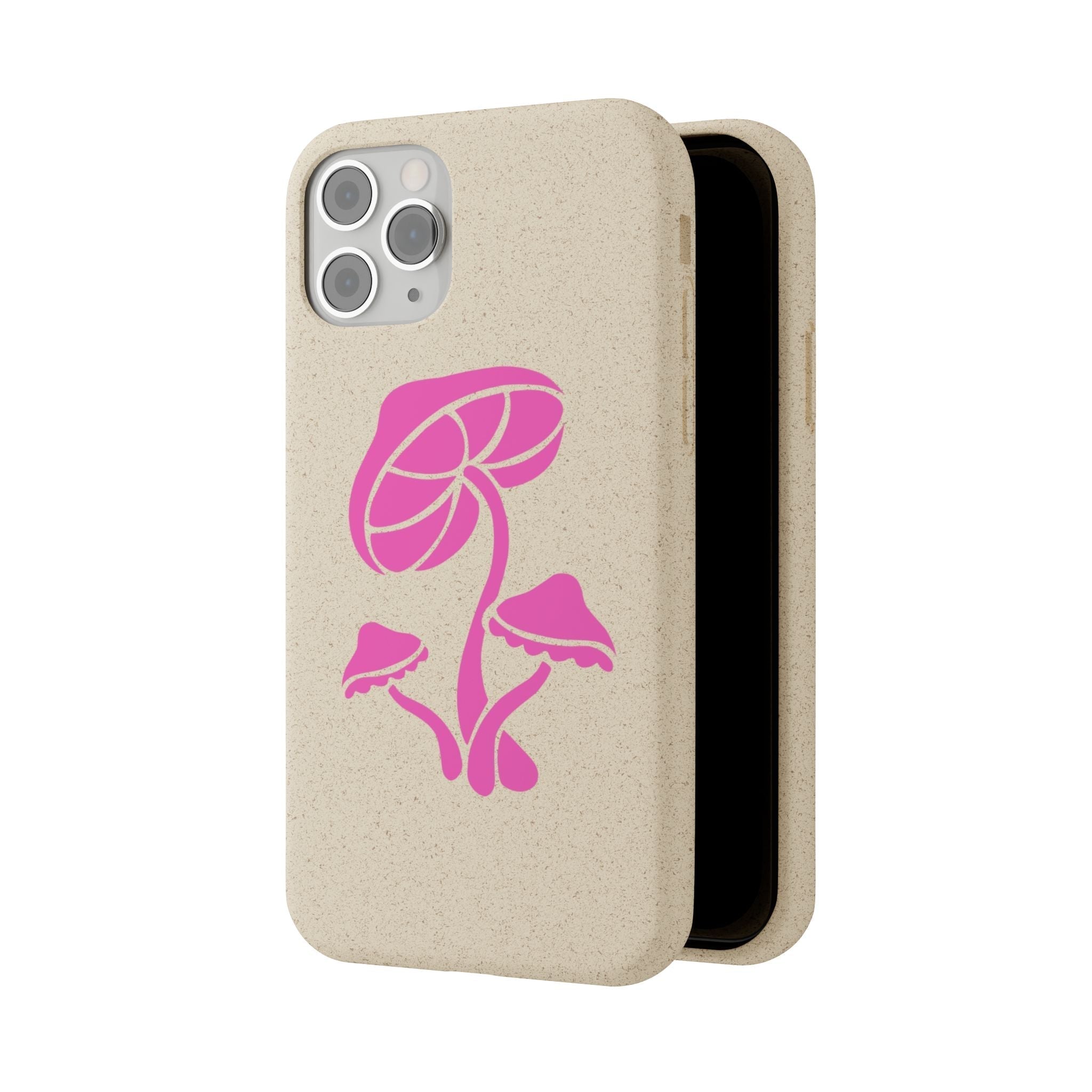 Eco-Friendly Phone Case with Pink Mushroom Design, Biodegradable Phone Cover, Sustainable Gift for Nature Lovers, Earth Day Gift, Cute Phone Printify