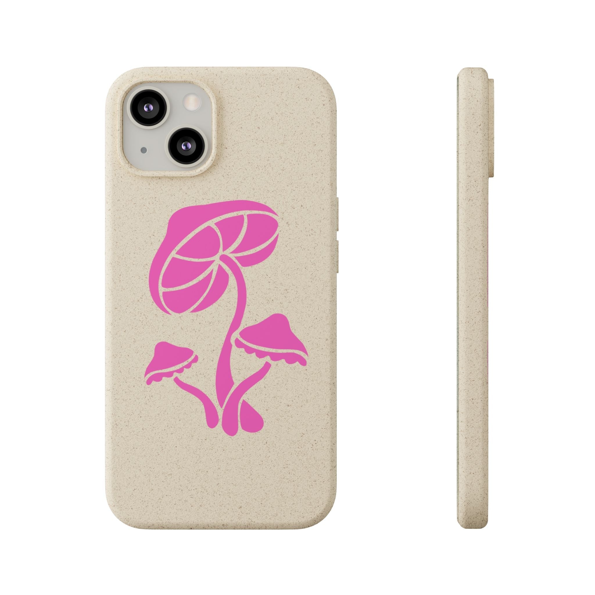 Eco-Friendly Phone Case with Pink Mushroom Design, Biodegradable Phone Cover, Sustainable Gift for Nature Lovers, Earth Day Gift, Cute Phone Printify