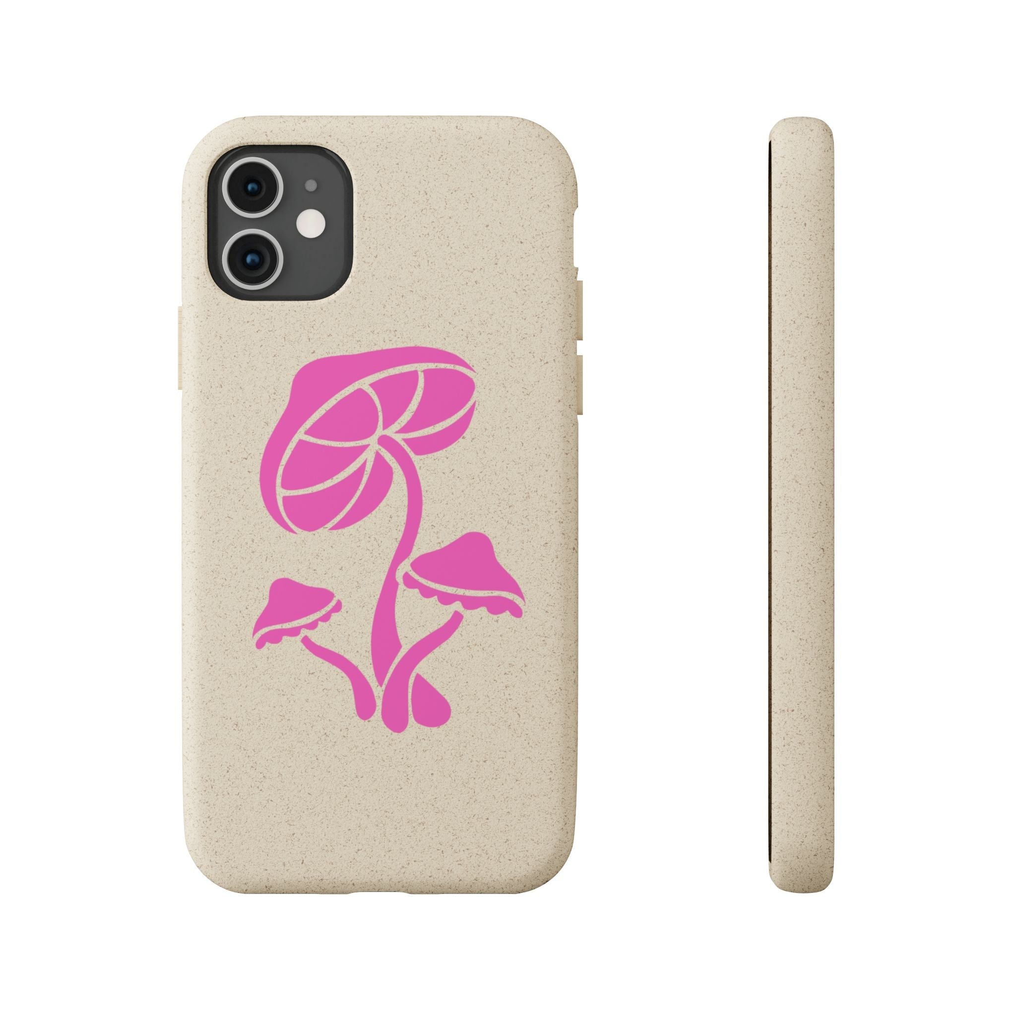 Eco-Friendly Phone Case with Pink Mushroom Design, Biodegradable Phone Cover, Sustainable Gift for Nature Lovers, Earth Day Gift, Cute Phone Printify