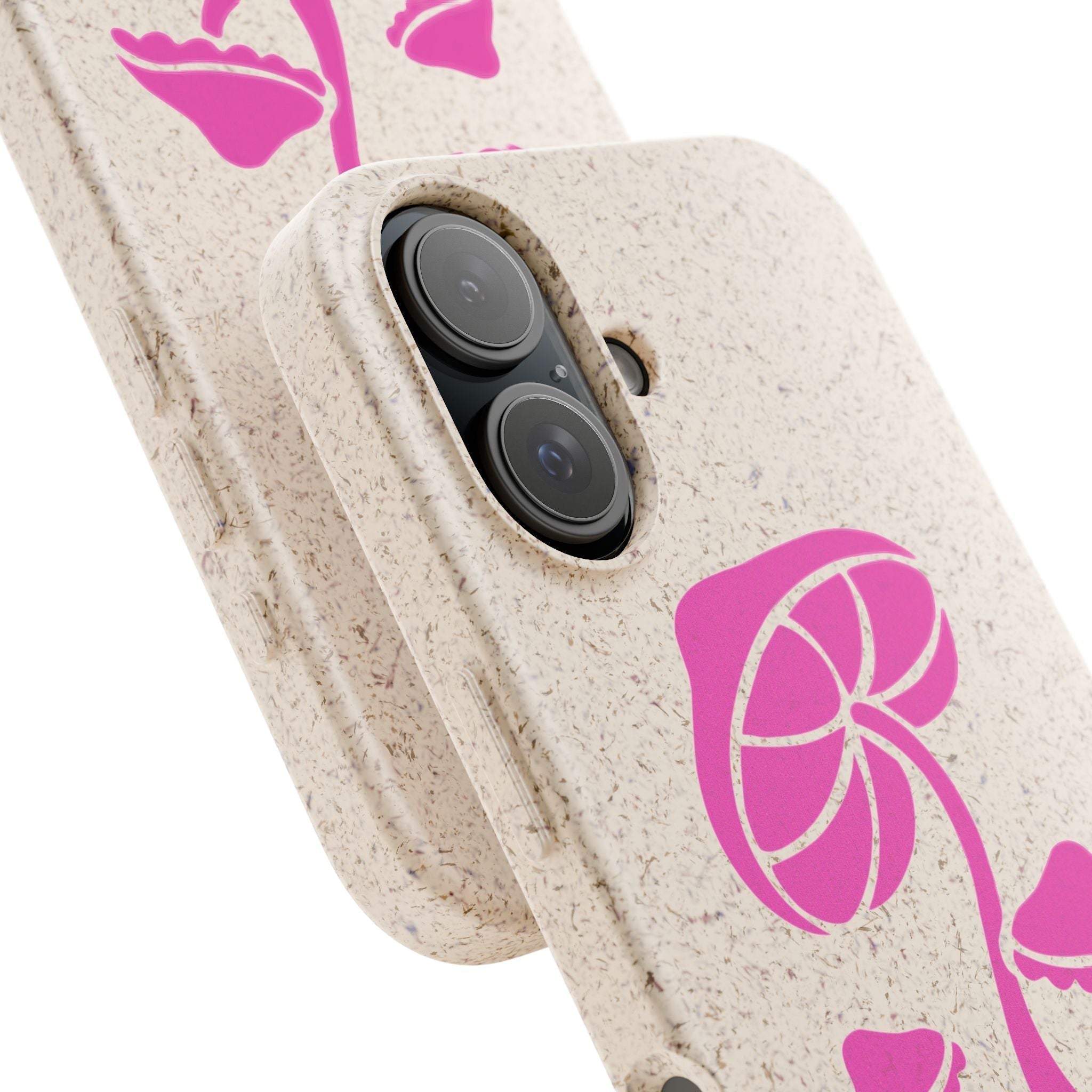 Eco-Friendly Phone Case with Pink Mushroom Design, Biodegradable Phone Cover, Sustainable Gift for Nature Lovers, Earth Day Gift, Cute Phone Printify