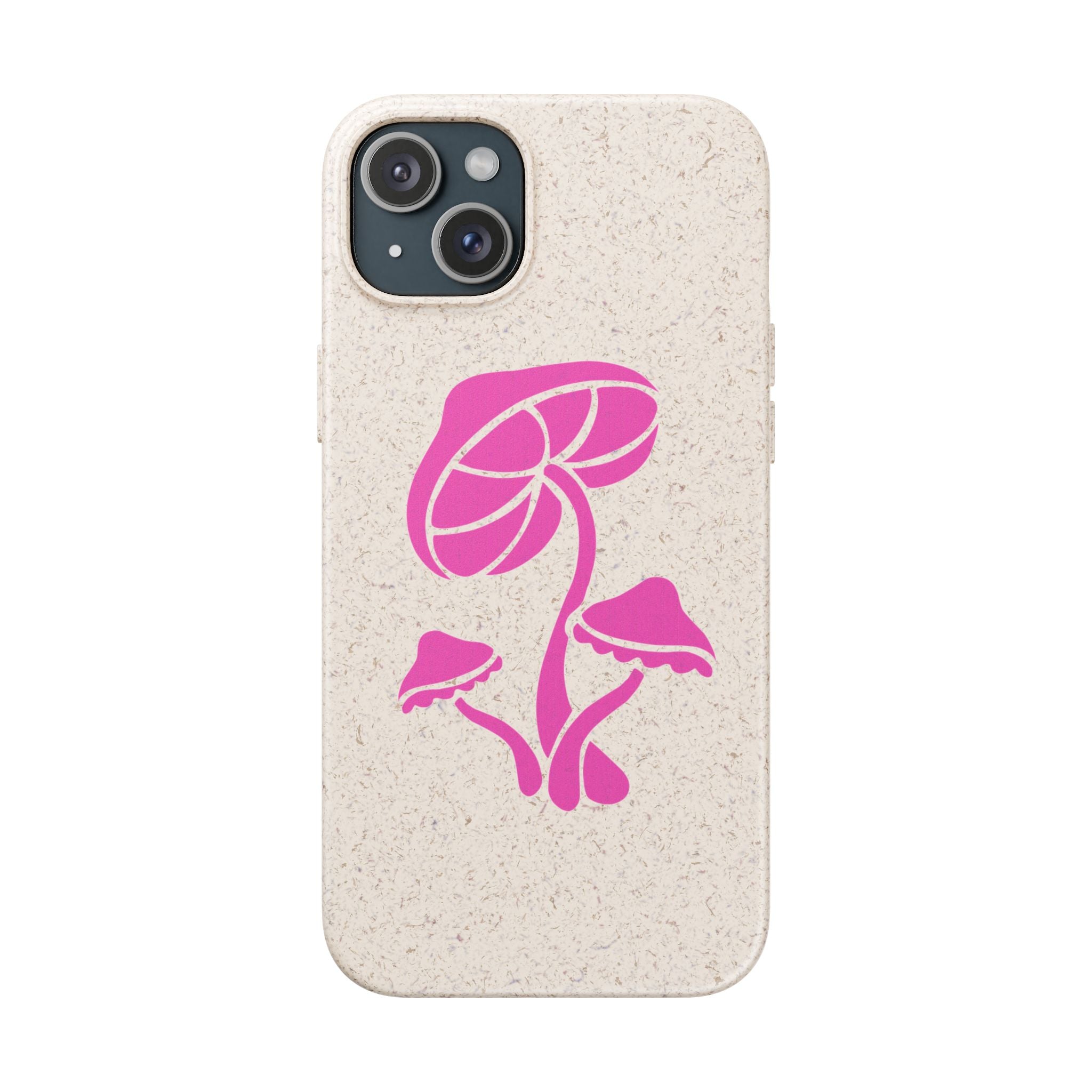 Eco-Friendly Phone Case with Pink Mushroom Design, Biodegradable Phone Cover, Sustainable Gift for Nature Lovers, Earth Day Gift, Cute Phone