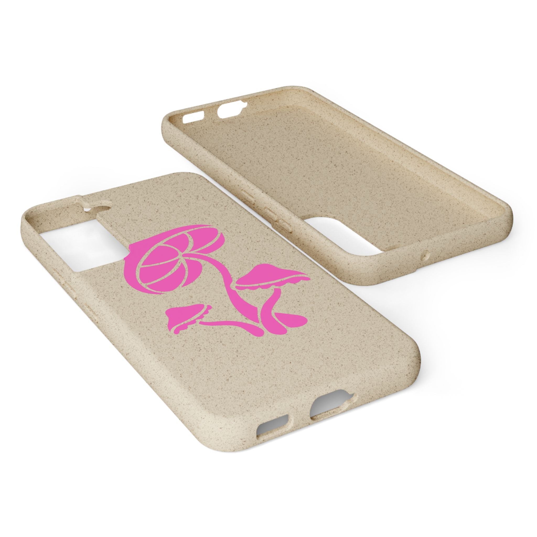 Eco-Friendly Phone Case with Pink Mushroom Design, Biodegradable Phone Cover, Sustainable Gift for Nature Lovers, Earth Day Gift, Cute Phone