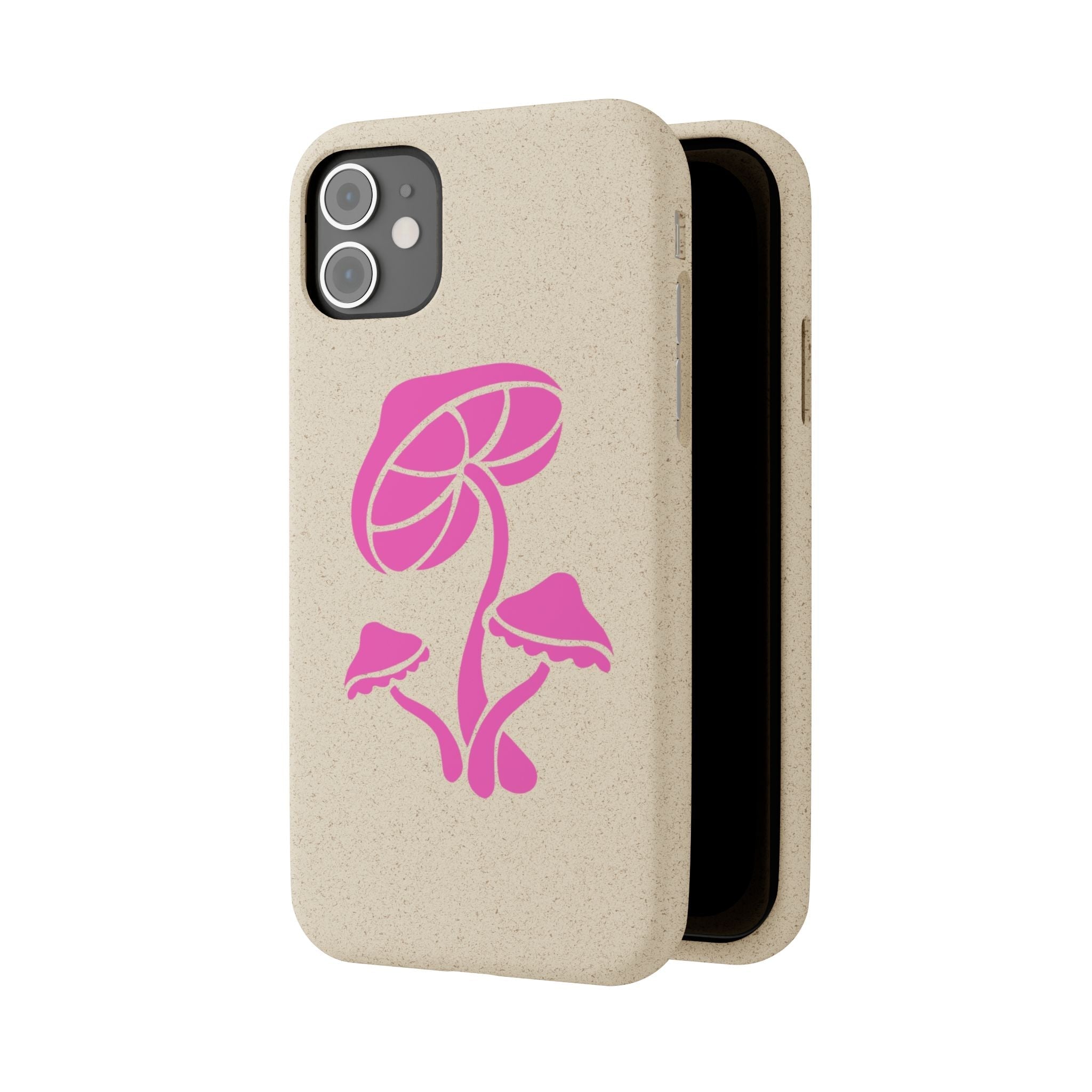 Eco-Friendly Phone Case with Pink Mushroom Design, Biodegradable Phone Cover, Sustainable Gift for Nature Lovers, Earth Day Gift, Cute Phone Printify