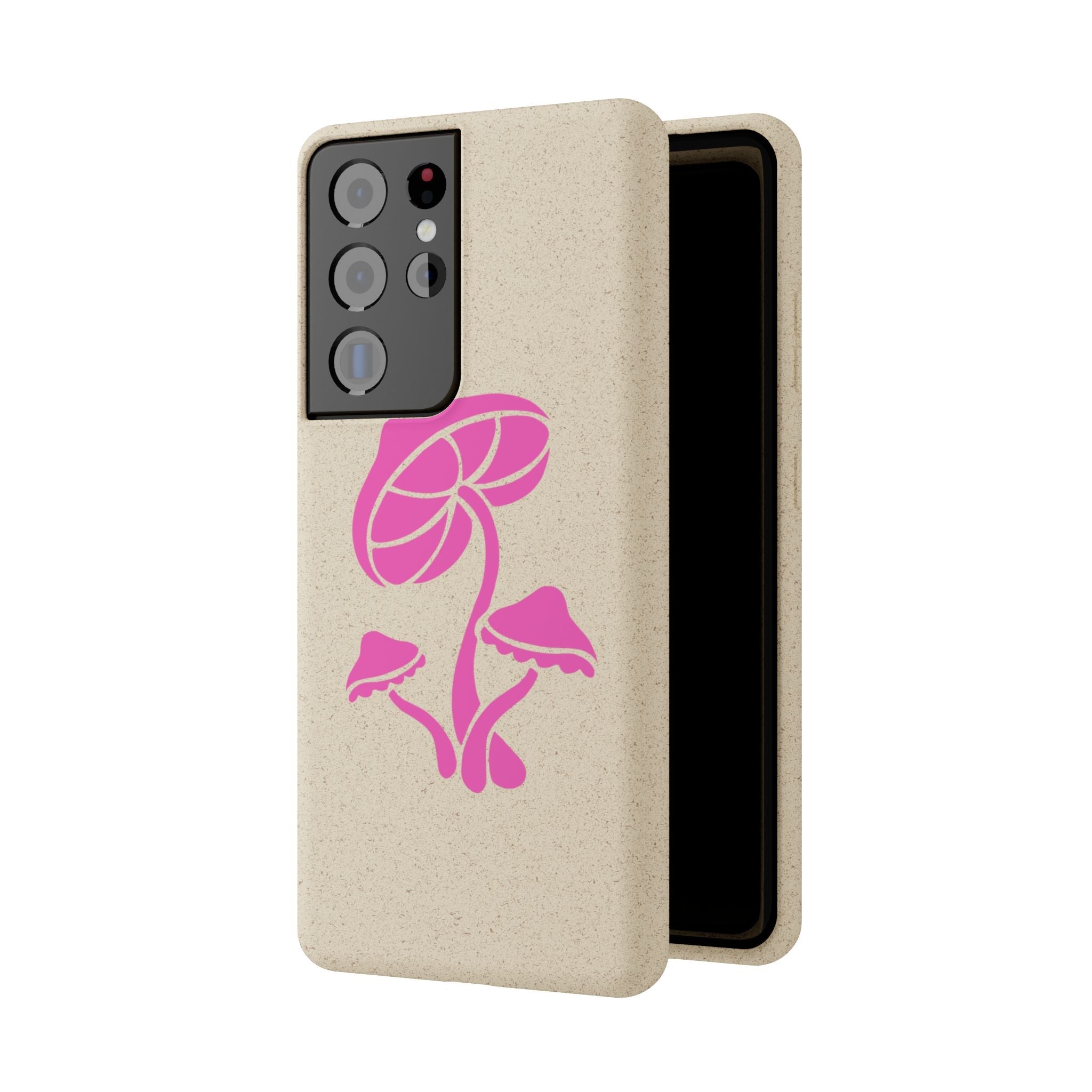 Eco-Friendly Phone Case with Pink Mushroom Design, Biodegradable Phone Cover, Sustainable Gift for Nature Lovers, Earth Day Gift, Cute Phone Printify
