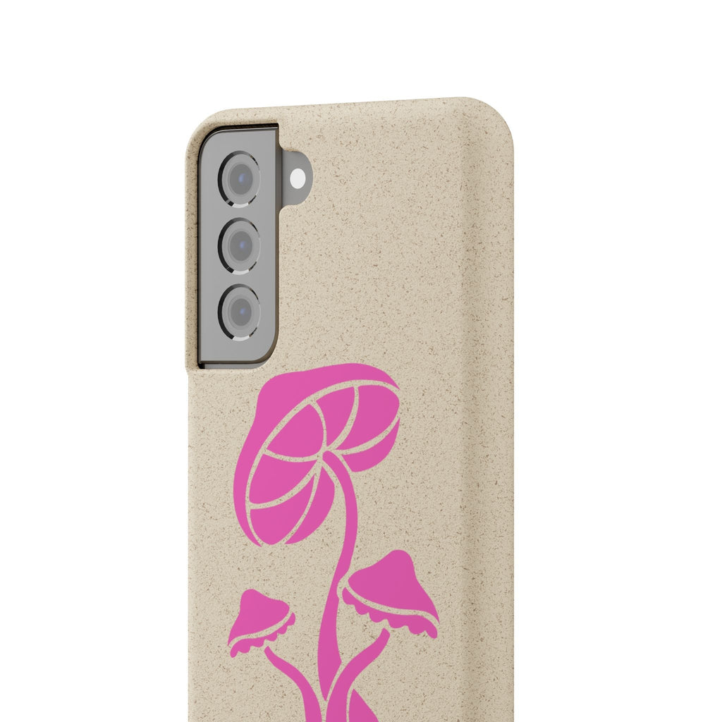 Eco-Friendly Phone Case with Pink Mushroom Design, Biodegradable Phone Cover, Sustainable Gift for Nature Lovers, Earth Day Gift, Cute Phone Printify