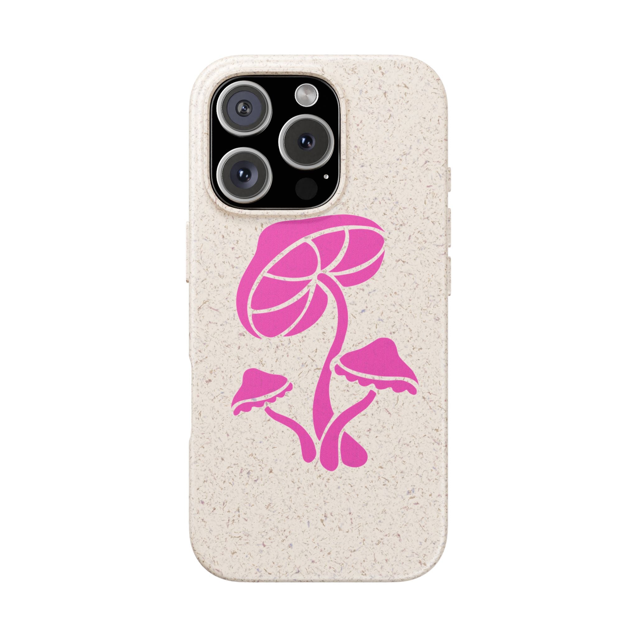 Eco-Friendly Phone Case with Pink Mushroom Design, Biodegradable Phone Cover, Sustainable Gift for Nature Lovers, Earth Day Gift, Cute Phone