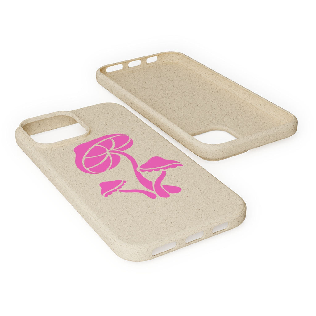 Eco-Friendly Phone Case with Pink Mushroom Design, Biodegradable Phone Cover, Sustainable Gift for Nature Lovers, Earth Day Gift, Cute Phone Printify