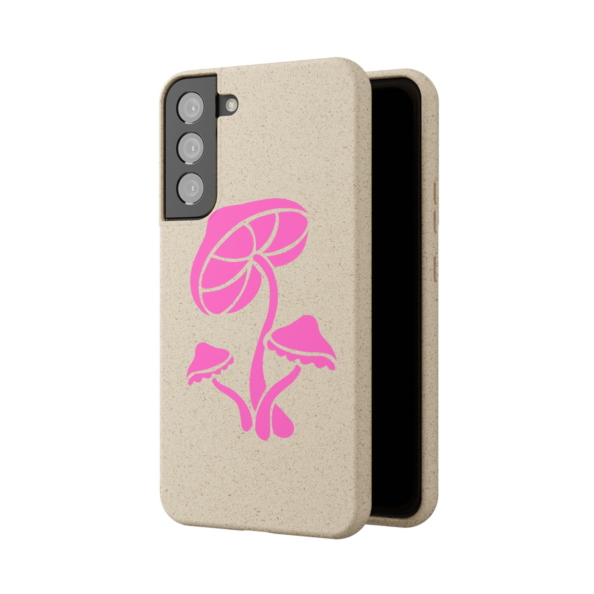 Eco-Friendly Phone Case with Pink Mushroom Design, Biodegradable Phone Cover, Sustainable Gift for Nature Lovers, Earth Day Gift, Cute Phone