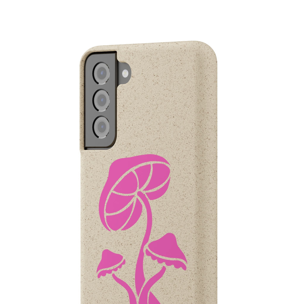 Eco-Friendly Phone Case with Pink Mushroom Design, Biodegradable Phone Cover, Sustainable Gift for Nature Lovers, Earth Day Gift, Cute Phone Printify