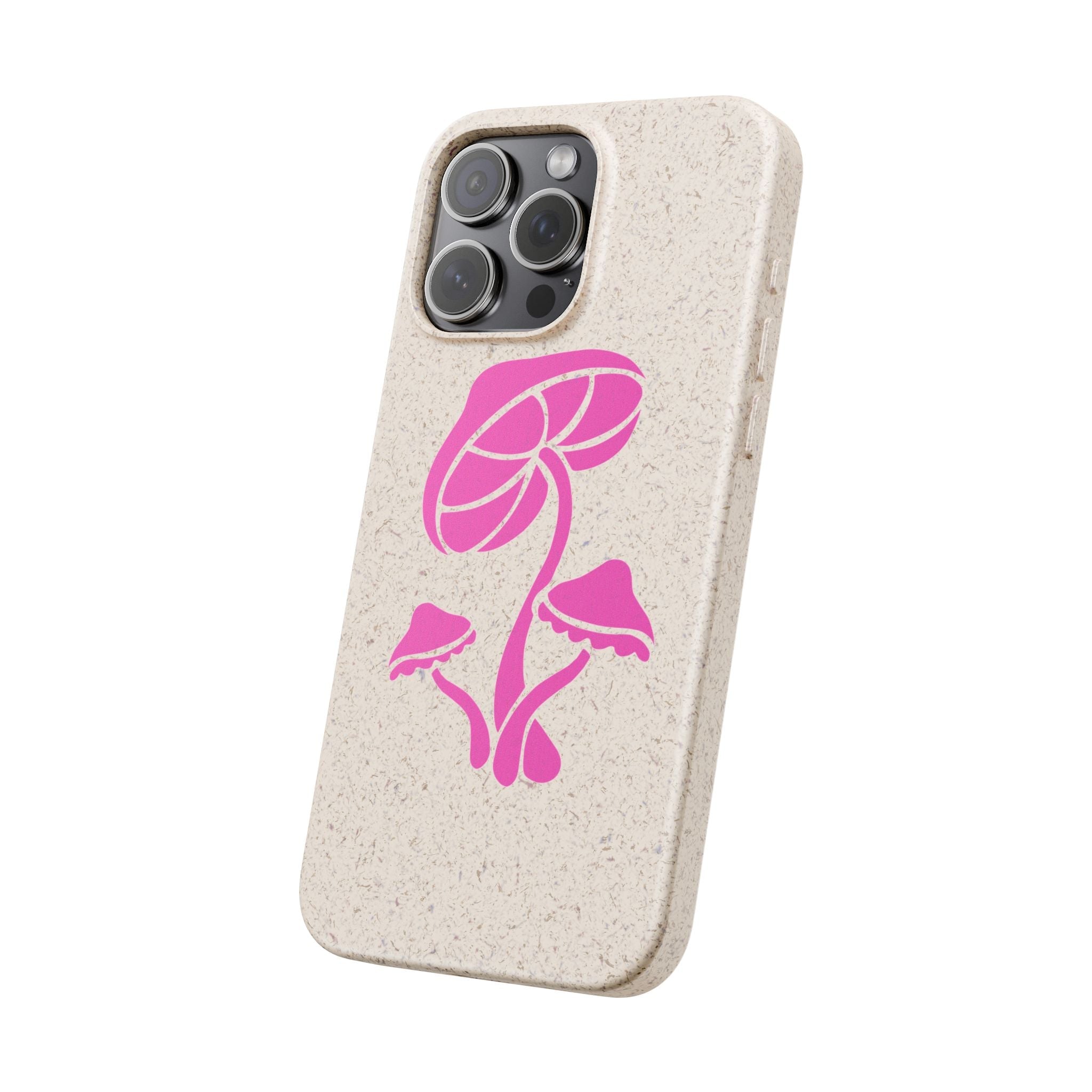 Eco-Friendly Phone Case with Pink Mushroom Design, Biodegradable Phone Cover, Sustainable Gift for Nature Lovers, Earth Day Gift, Cute Phone Printify