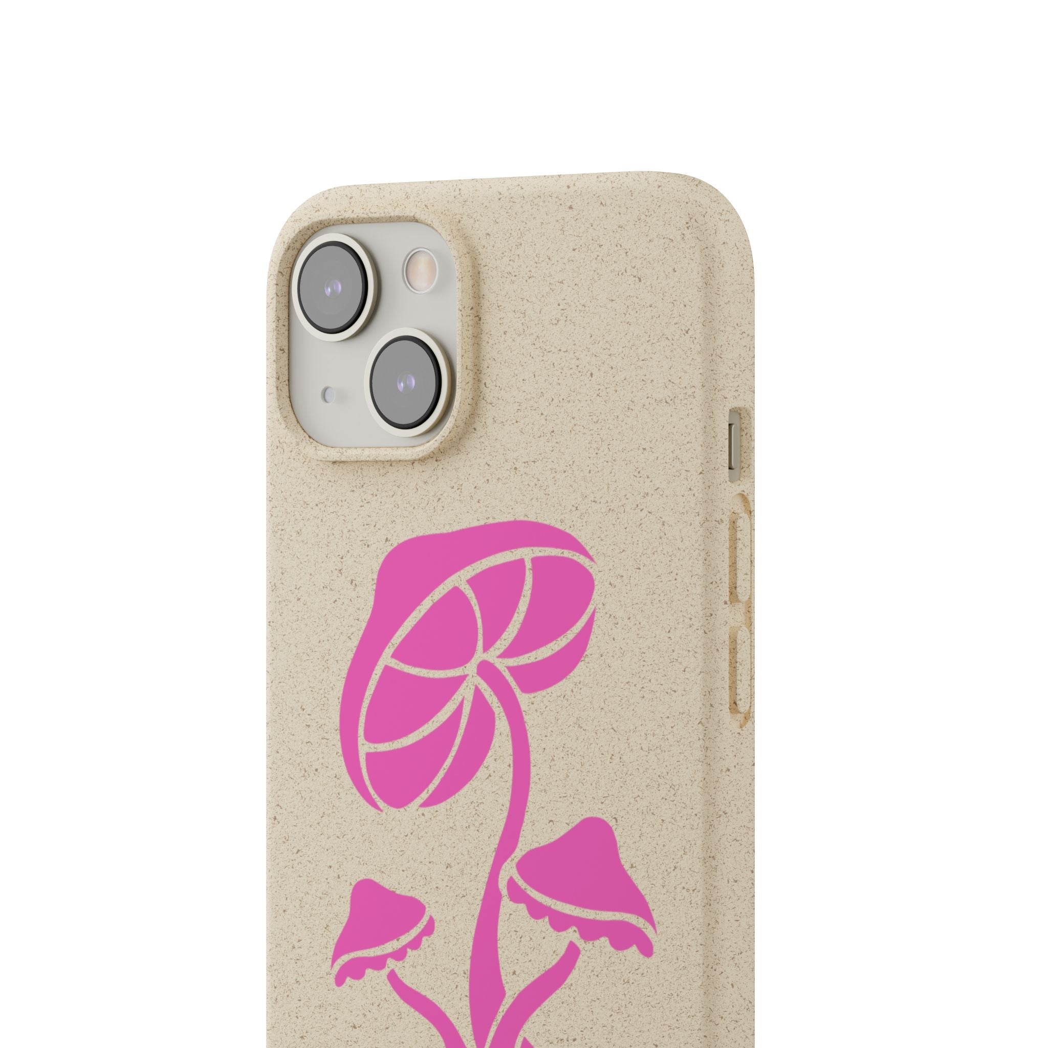 Eco-Friendly Phone Case with Pink Mushroom Design, Biodegradable Phone Cover, Sustainable Gift for Nature Lovers, Earth Day Gift, Cute Phone