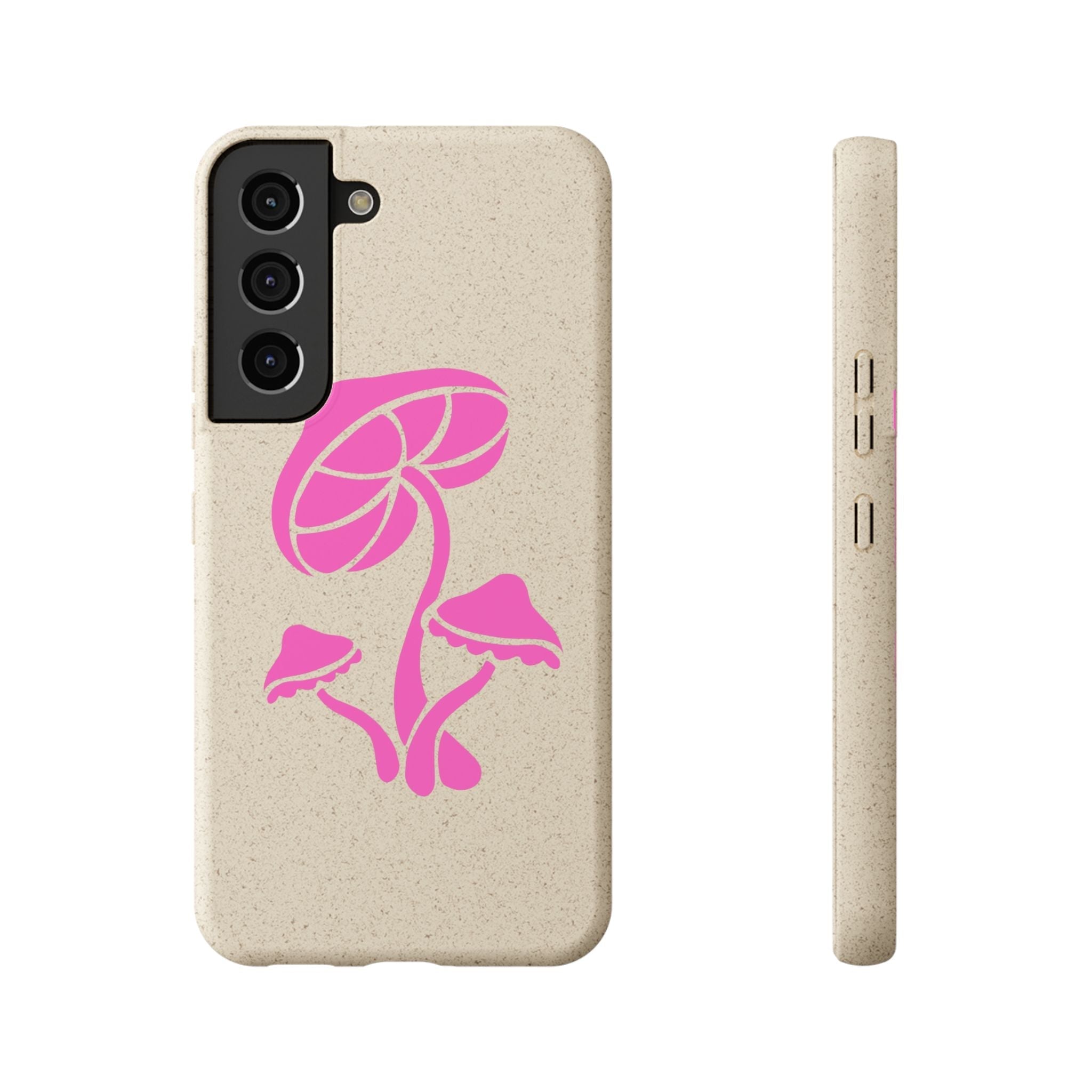 Eco-Friendly Phone Case with Pink Mushroom Design, Biodegradable Phone Cover, Sustainable Gift for Nature Lovers, Earth Day Gift, Cute Phone Printify