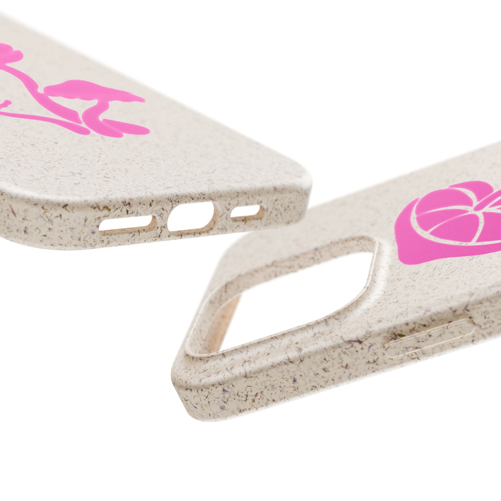 Eco-Friendly Phone Case with Pink Mushroom Design, Biodegradable Phone Cover, Sustainable Gift for Nature Lovers, Earth Day Gift, Cute Phone