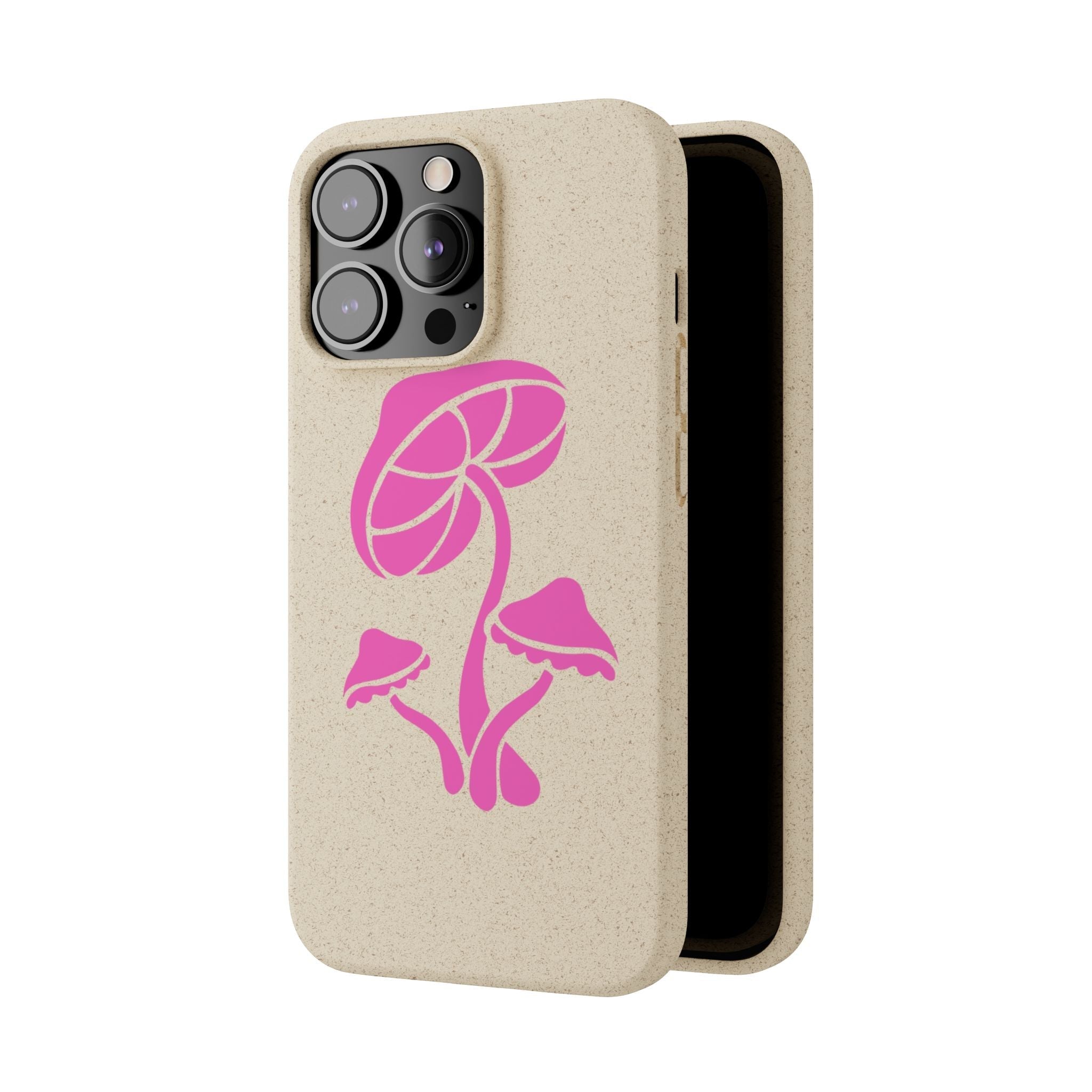 Eco-Friendly Phone Case with Pink Mushroom Design, Biodegradable Phone Cover, Sustainable Gift for Nature Lovers, Earth Day Gift, Cute Phone Printify
