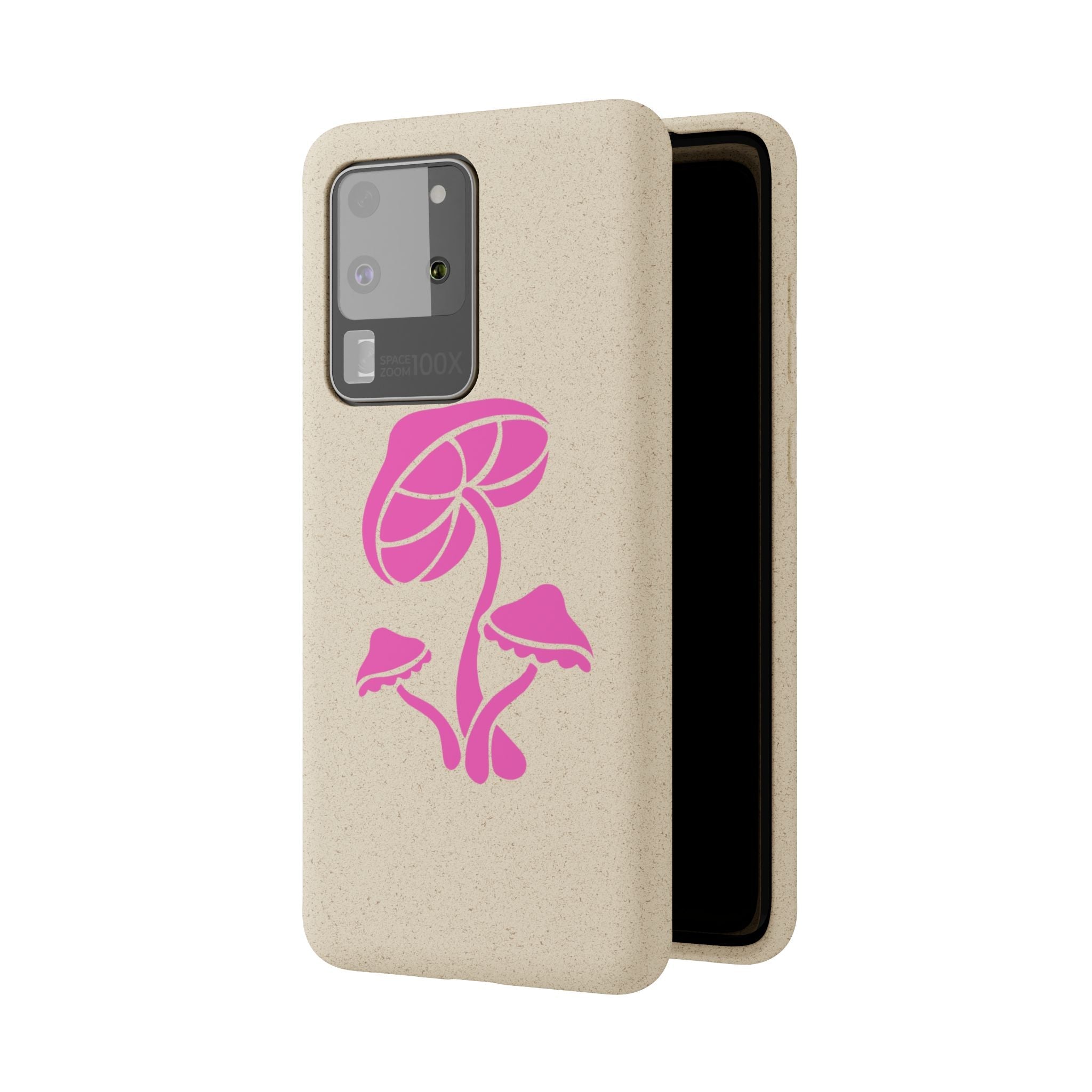 Eco-Friendly Phone Case with Pink Mushroom Design, Biodegradable Phone Cover, Sustainable Gift for Nature Lovers, Earth Day Gift, Cute Phone