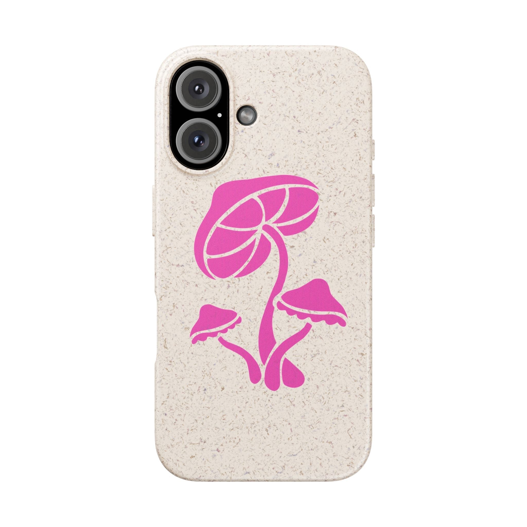 Eco-Friendly Phone Case with Pink Mushroom Design, Biodegradable Phone Cover, Sustainable Gift for Nature Lovers, Earth Day Gift, Cute Phone Printify