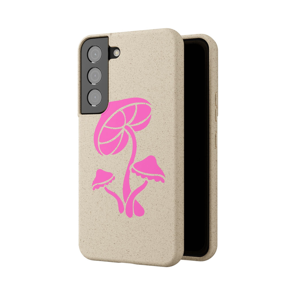 Eco-Friendly Phone Case with Pink Mushroom Design, Biodegradable Phone Cover, Sustainable Gift for Nature Lovers, Earth Day Gift, Cute Phone Printify