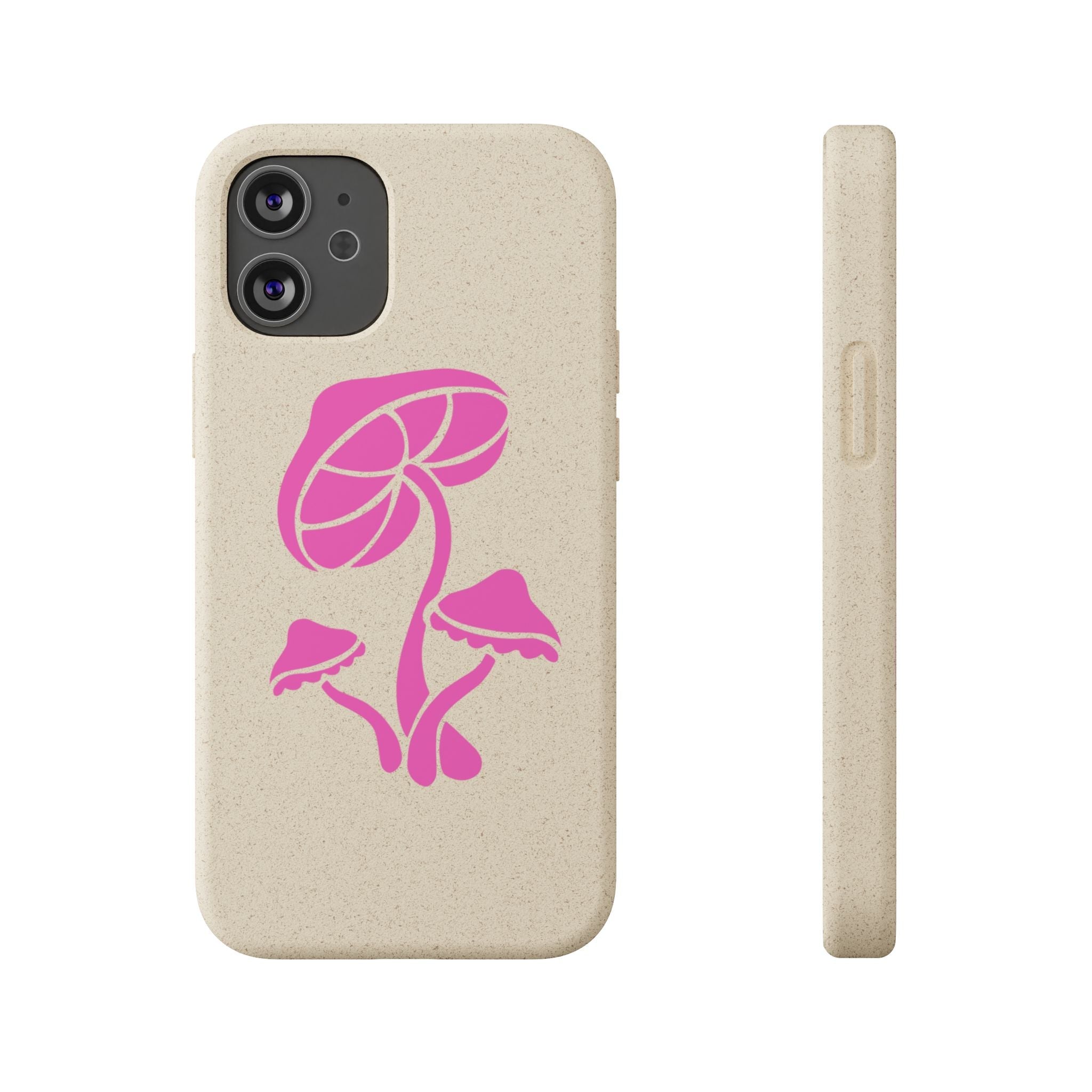 Eco-Friendly Phone Case with Pink Mushroom Design, Biodegradable Phone Cover, Sustainable Gift for Nature Lovers, Earth Day Gift, Cute Phone Printify
