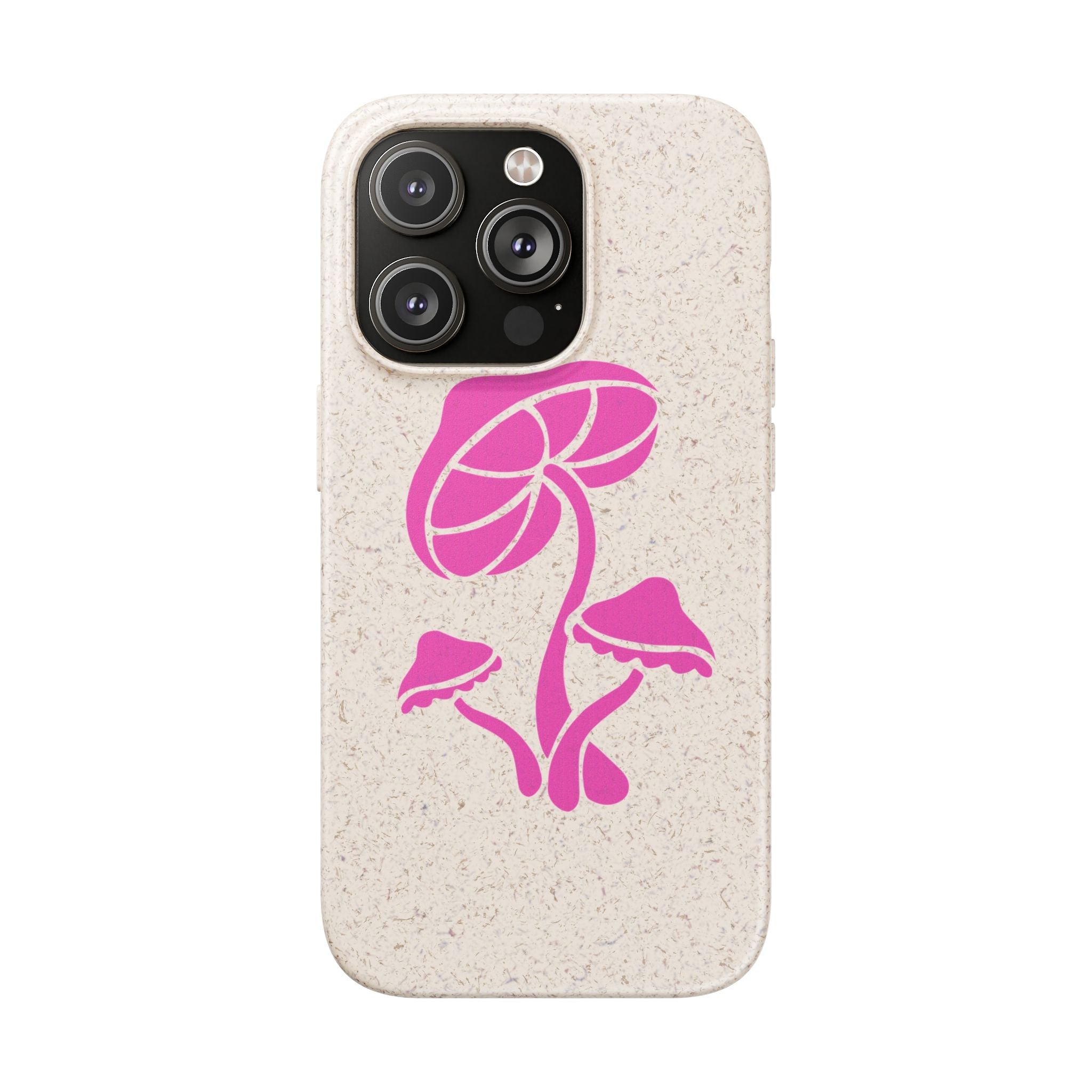 Eco-Friendly Phone Case with Pink Mushroom Design, Biodegradable Phone Cover, Sustainable Gift for Nature Lovers, Earth Day Gift, Cute Phone