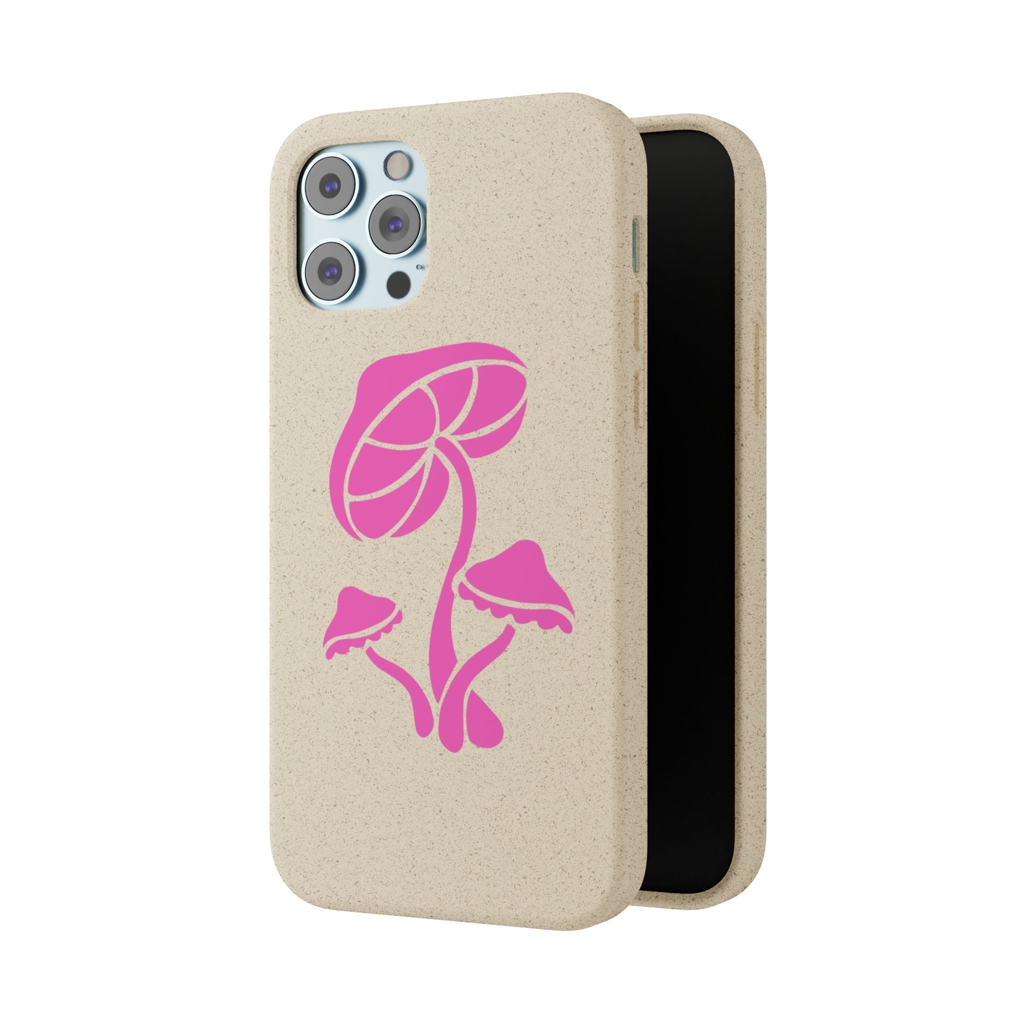 Eco-Friendly Phone Case with Pink Mushroom Design, Biodegradable Phone Cover, Sustainable Gift for Nature Lovers, Earth Day Gift, Cute Phone Printify