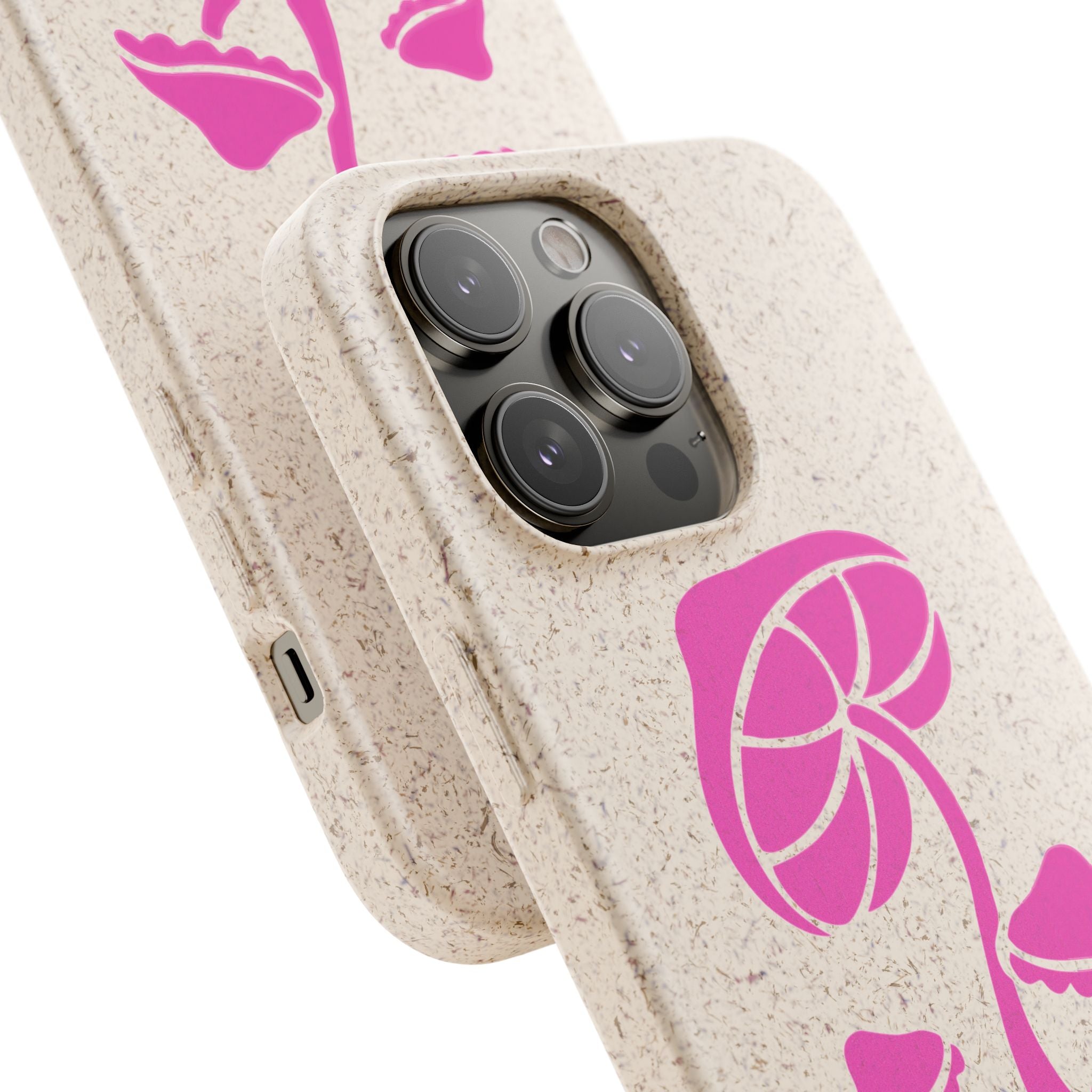 Eco-Friendly Phone Case with Pink Mushroom Design, Biodegradable Phone Cover, Sustainable Gift for Nature Lovers, Earth Day Gift, Cute Phone