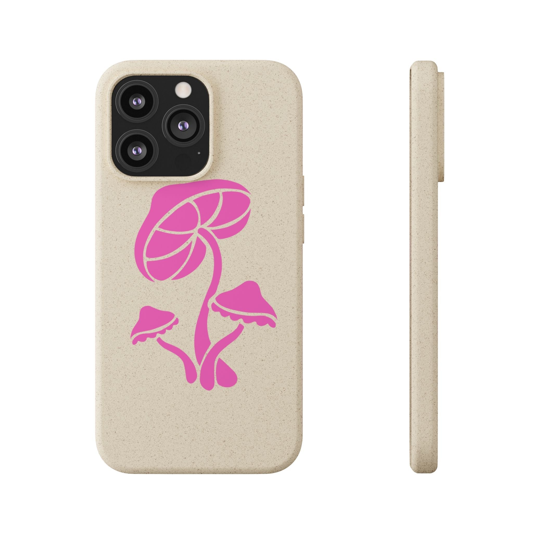 Eco-Friendly Phone Case with Pink Mushroom Design, Biodegradable Phone Cover, Sustainable Gift for Nature Lovers, Earth Day Gift, Cute Phone Printify